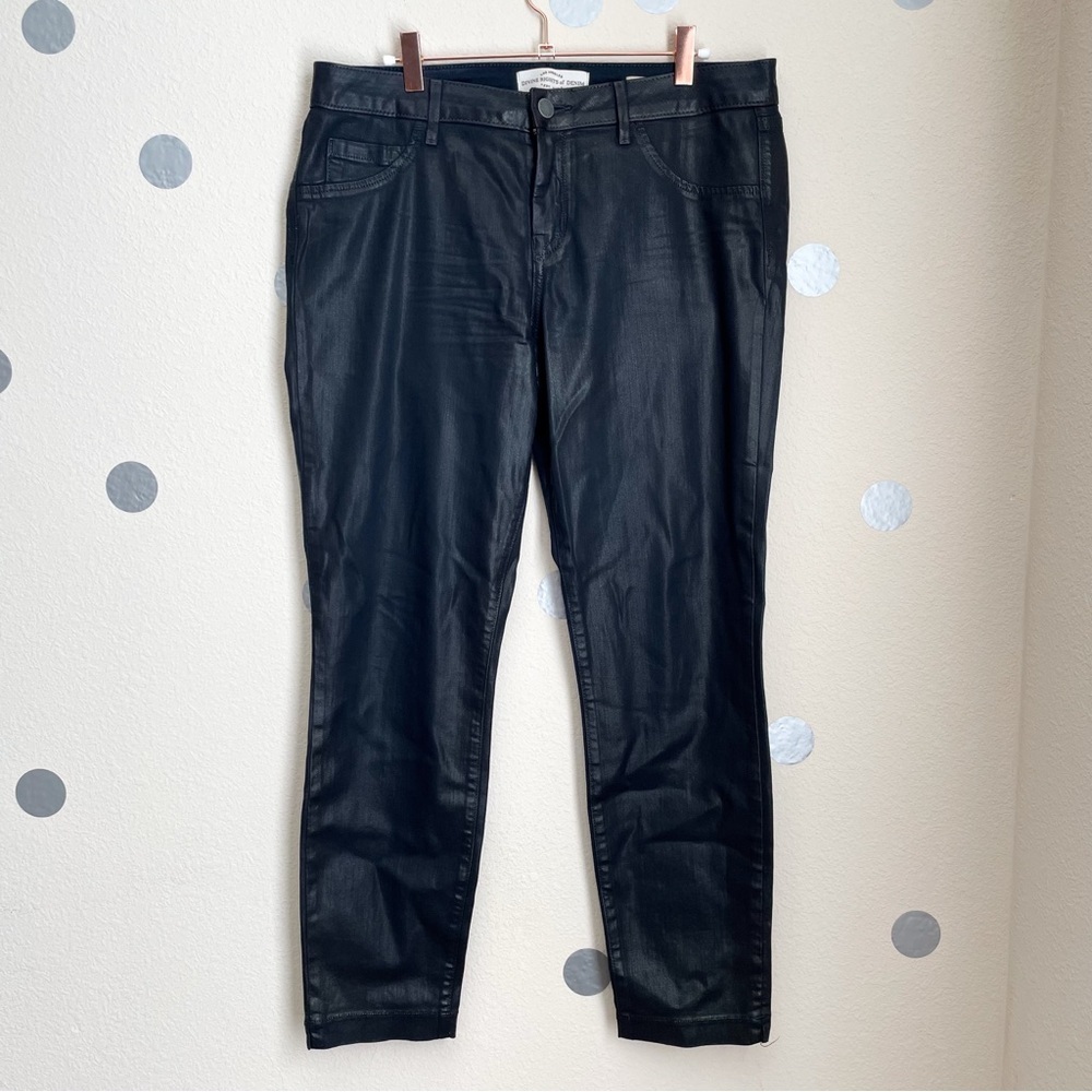 Divine Rights of Denim Skinny Ankle Crop Coated Denim Jeans